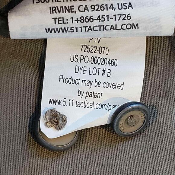 5.11 Tactical Series Button Down Shirt Mens 2XL Khaki LS Pockets Utility - Picture 11 of 12